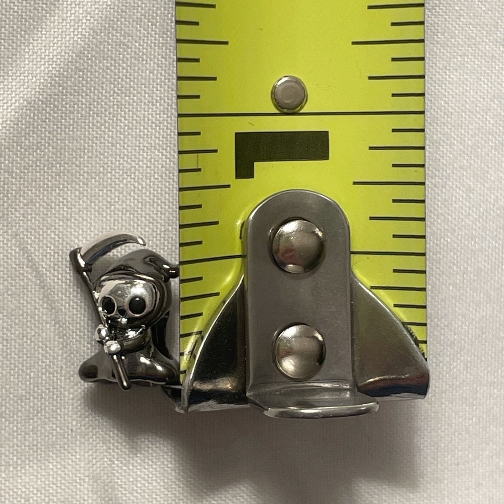 Bracelet Charm Grim Reaper with Scythe Sterling Silver - Picture 10 of 10